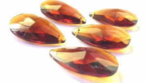Dark Amber Teardrops Chandelier Crystals, 38mm Pack of 5
