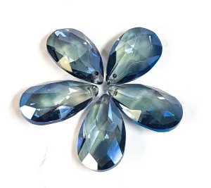 Denim AB Teardrop Chandelier Crystals Pendant, Iridescent Blue Pack of 5