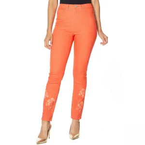 DG2 by Diane Gilman Petite Stretch Printed Hem Skinny Jeans