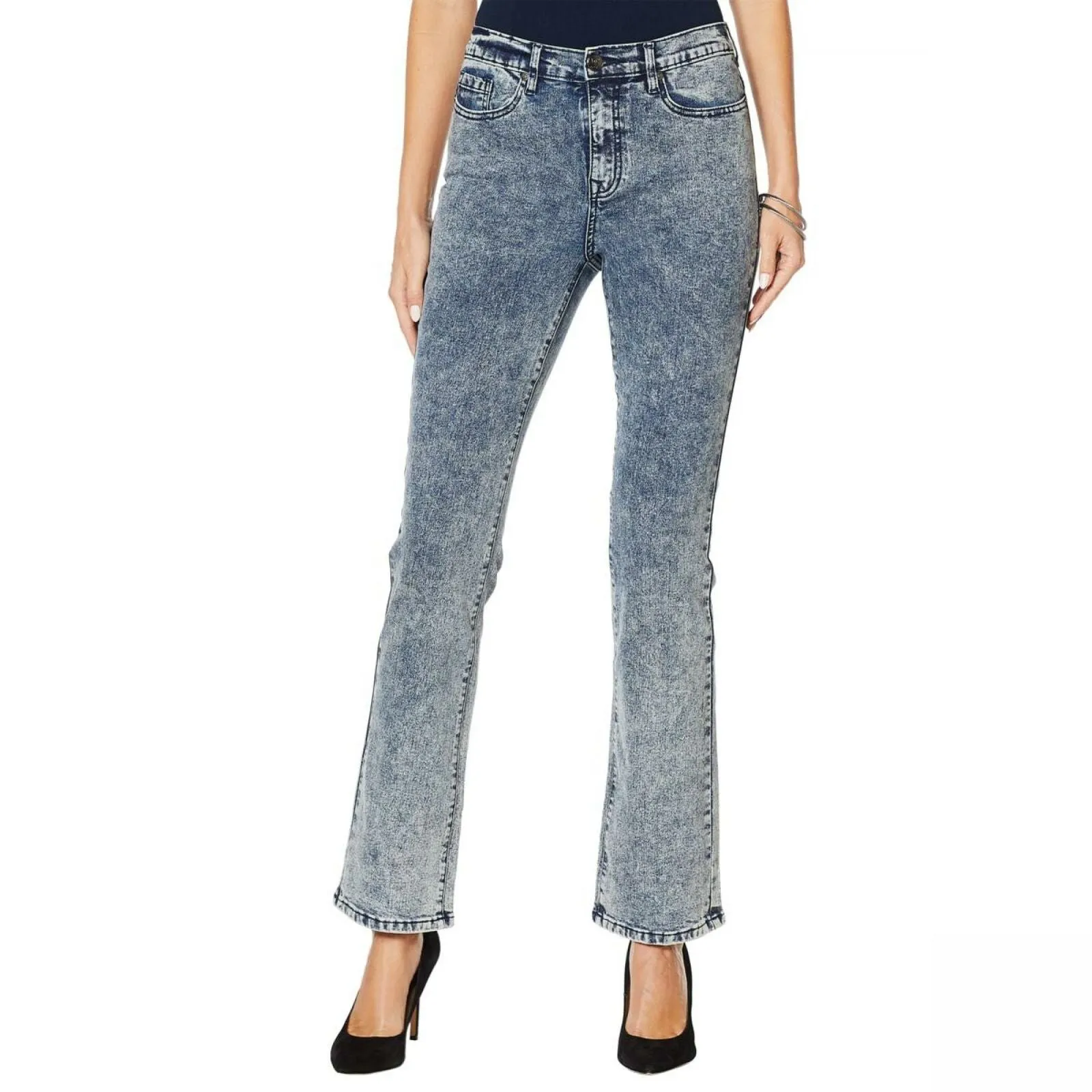 DG2 by Diane Gilman Plus Petite Snow Wash Boot Cut Jeans