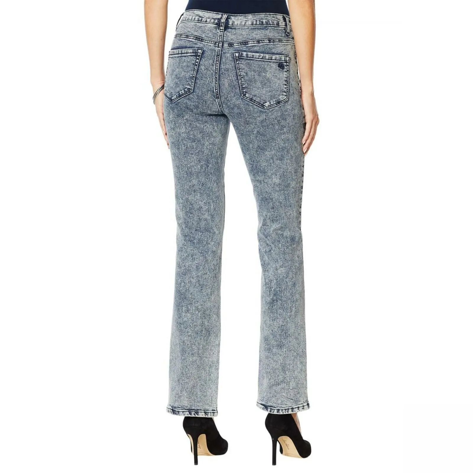 DG2 by Diane Gilman Plus Petite Snow Wash Boot Cut Jeans