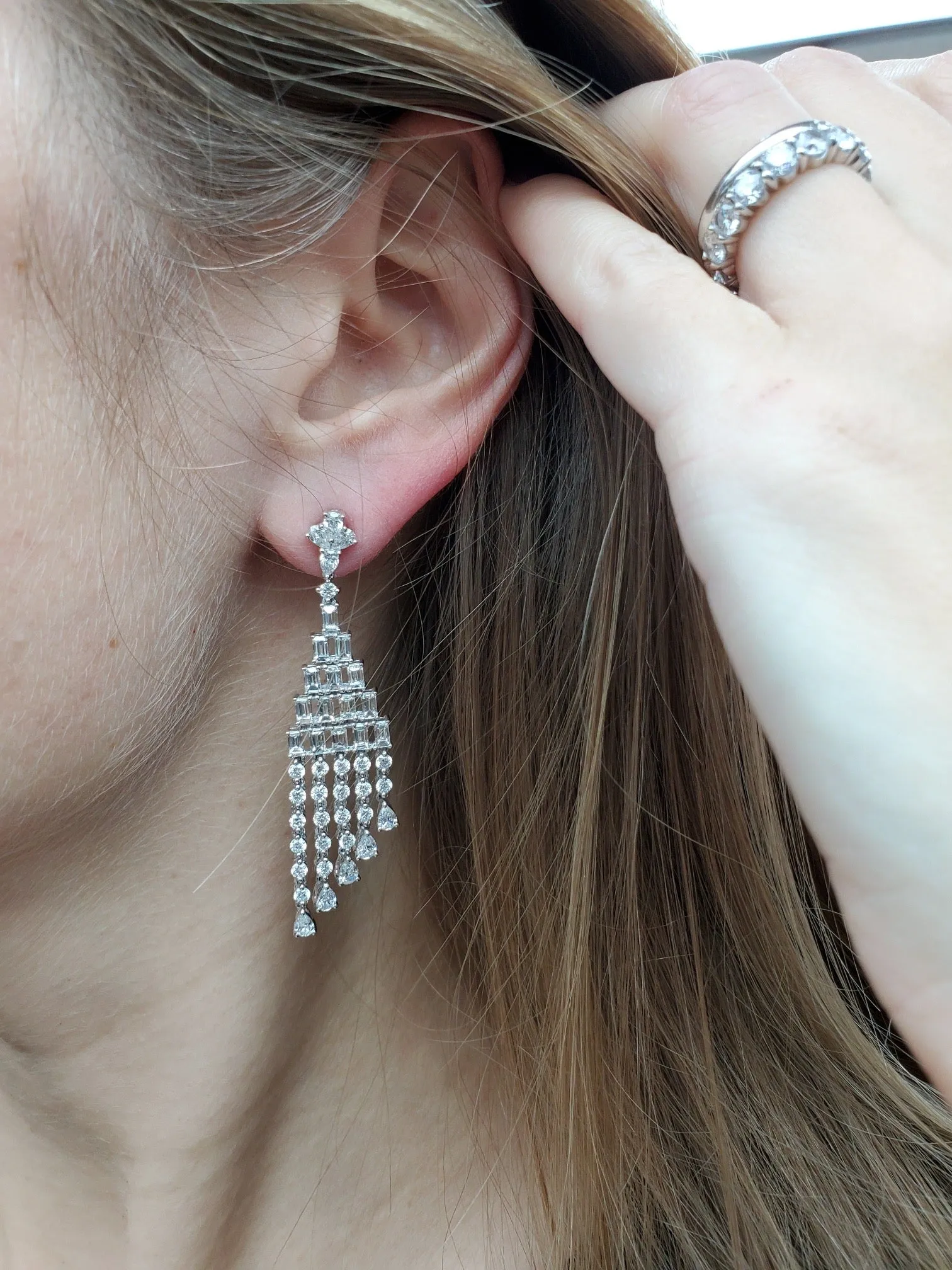 Diamond Chandelier Earrings 7.14ctw