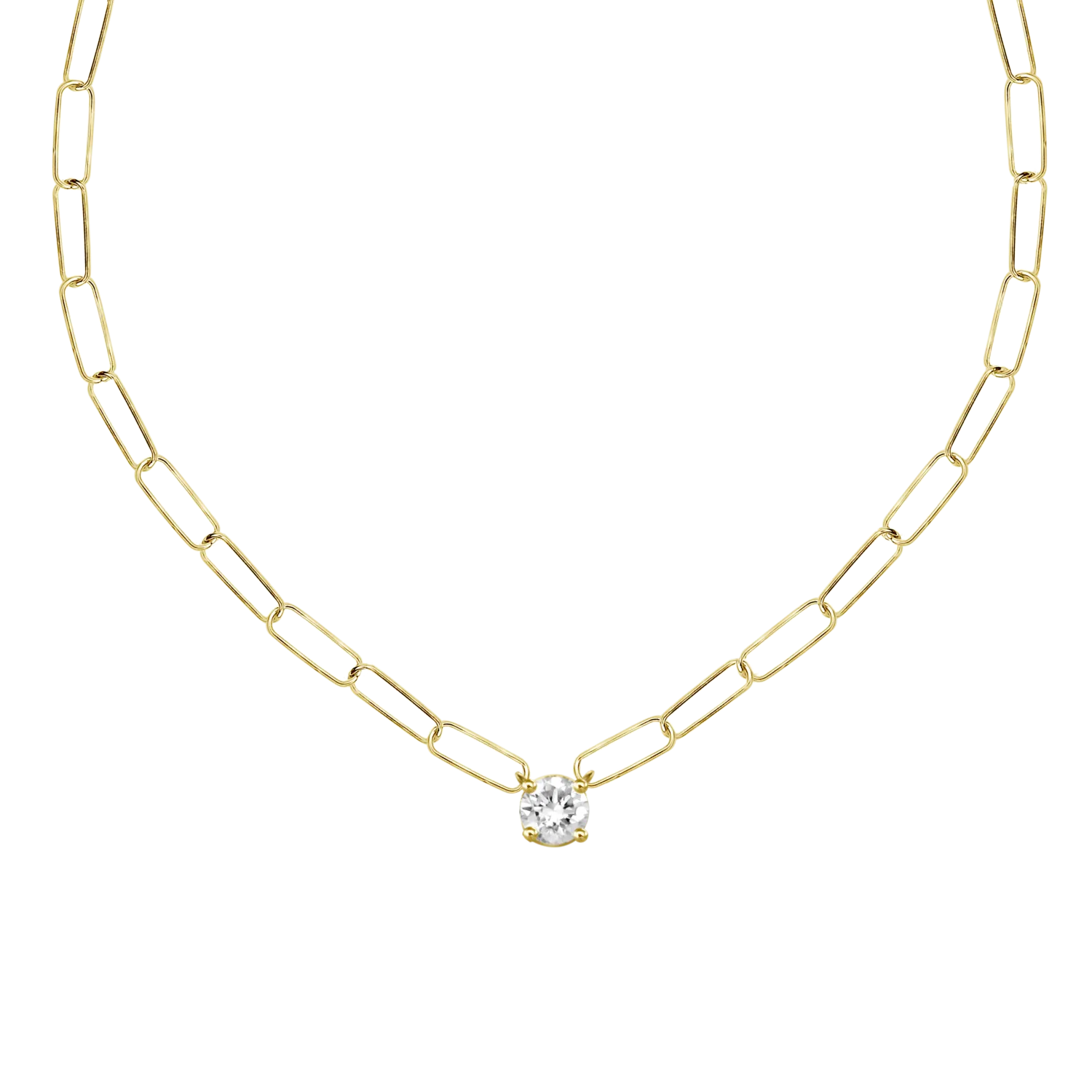 Diamond Paperclip Necklace