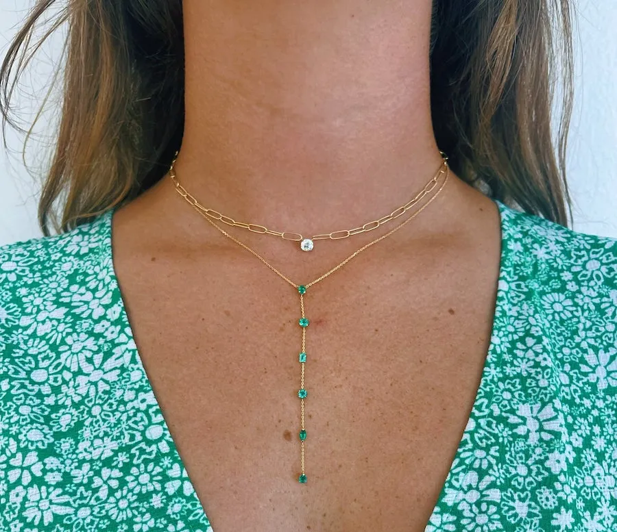 Diamond Paperclip Necklace