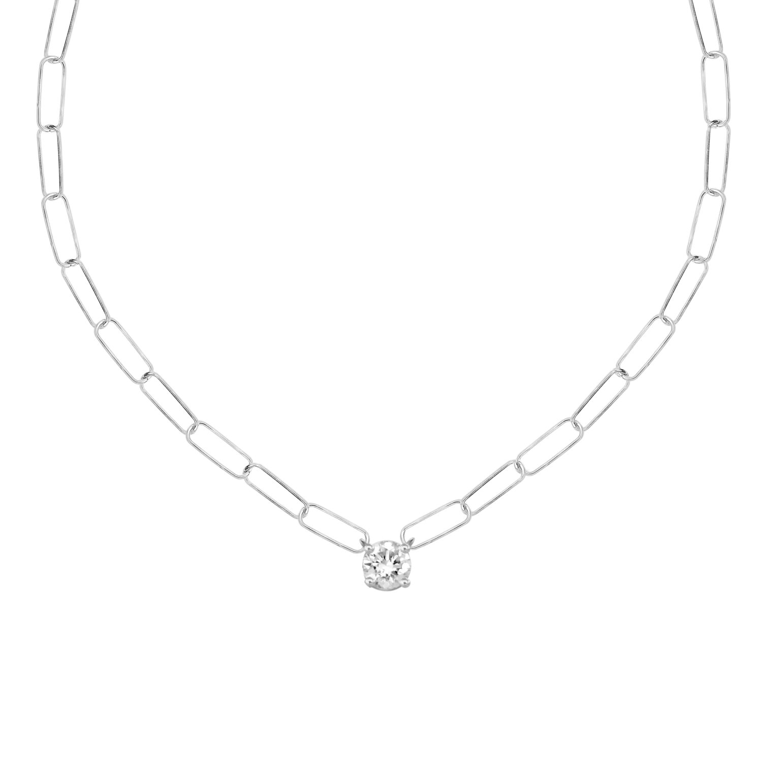 Diamond Paperclip Necklace