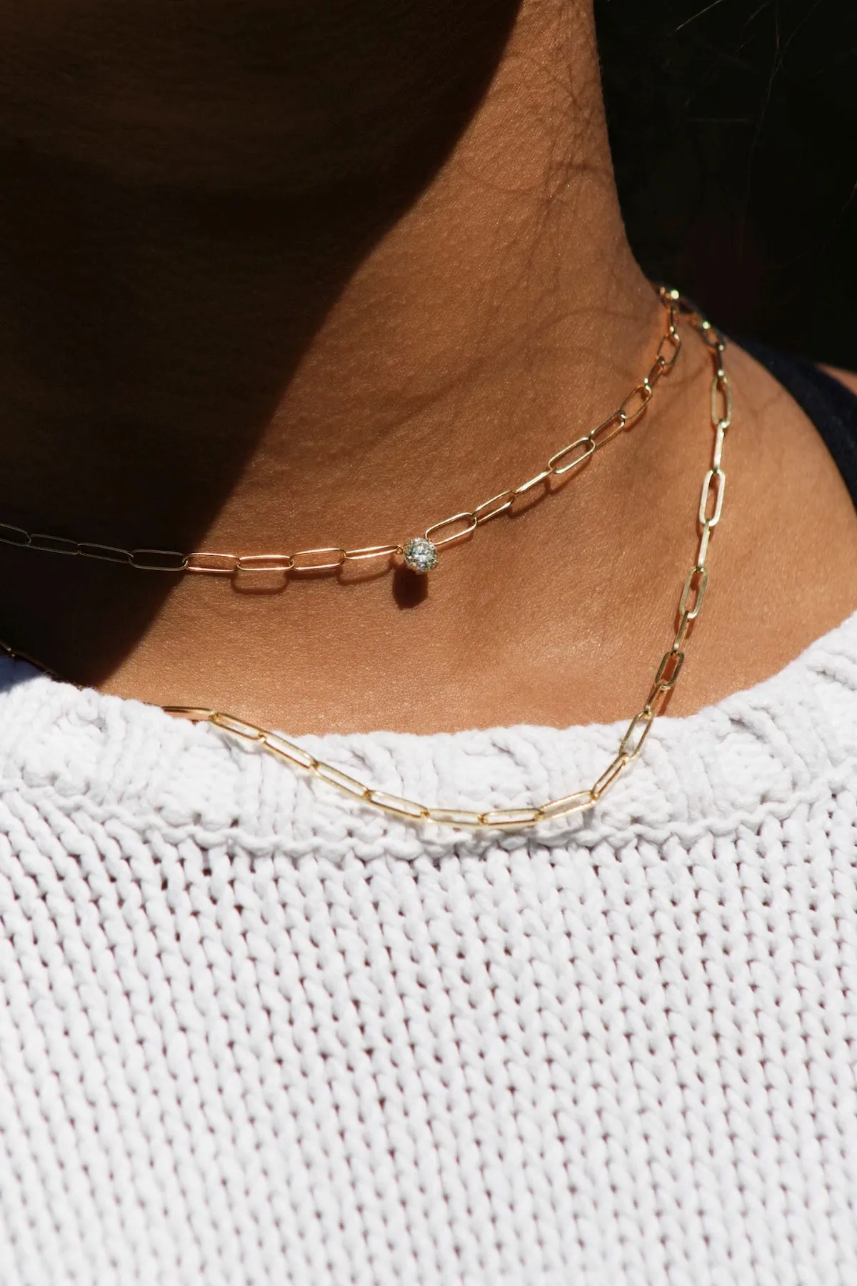 Diamond Paperclip Necklace
