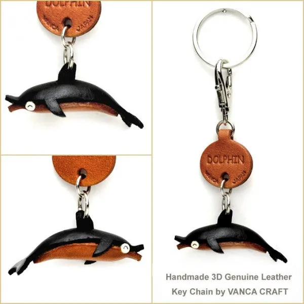 Dolphin Japanese Leather Keychains Fish