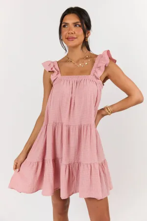 Don't Take It Personal Pink Babydoll Mini Dress