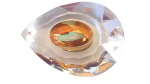 Dragon's Eye Teardrop Chandelier Crystals Prisms, Iridescent Peach Crystal Pendants