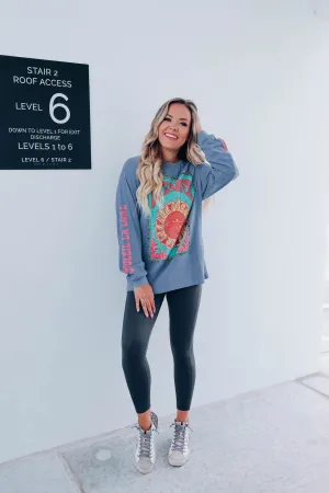 Dreamer Long Sleeve Graphic Tee- Blue