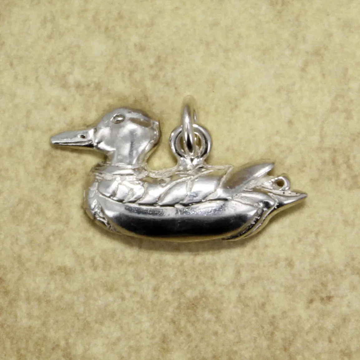 Duck Jewelry, Sterling Silver Mallard Duck Charm