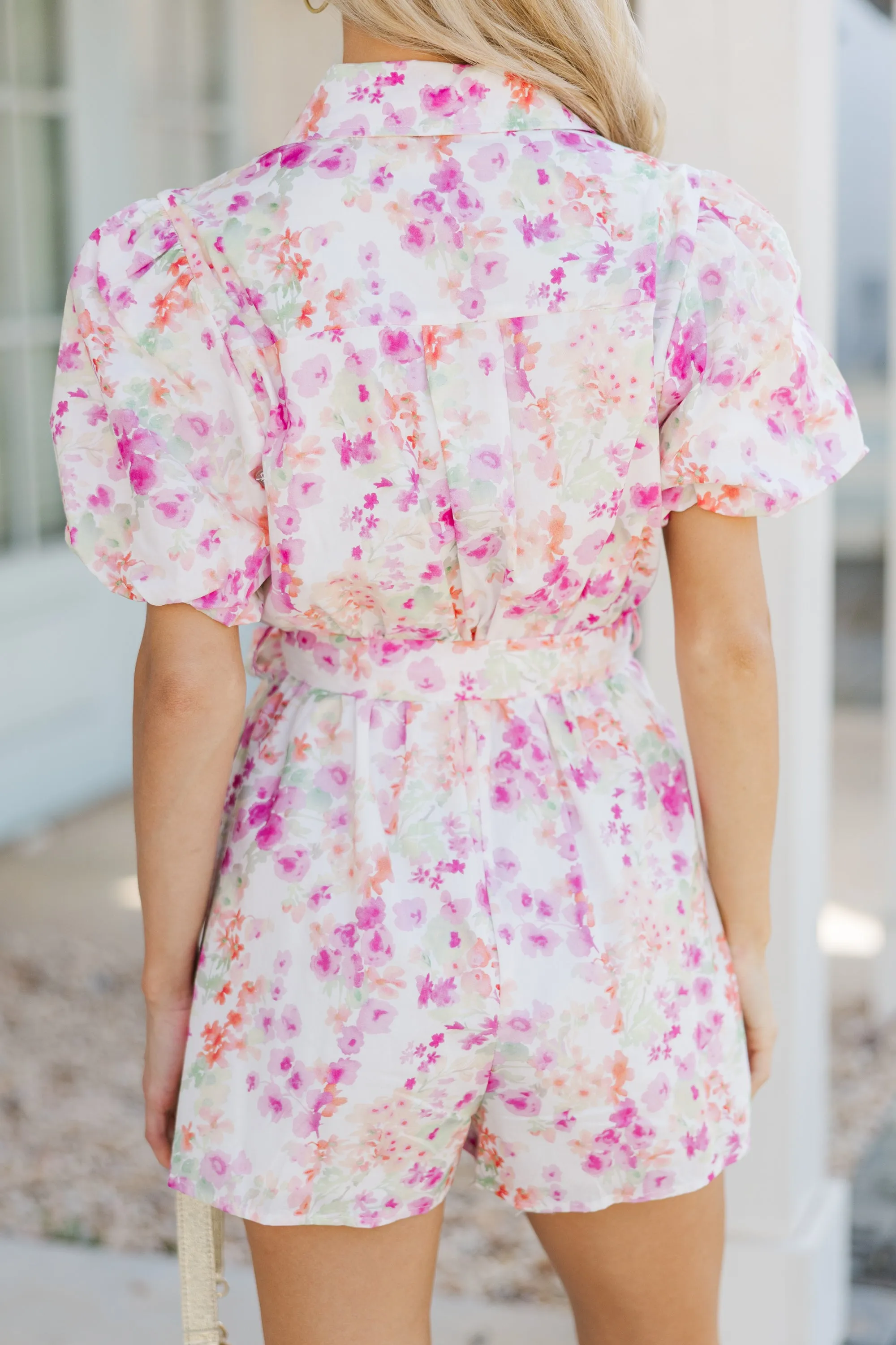 Easy To See Pink Floral Romper