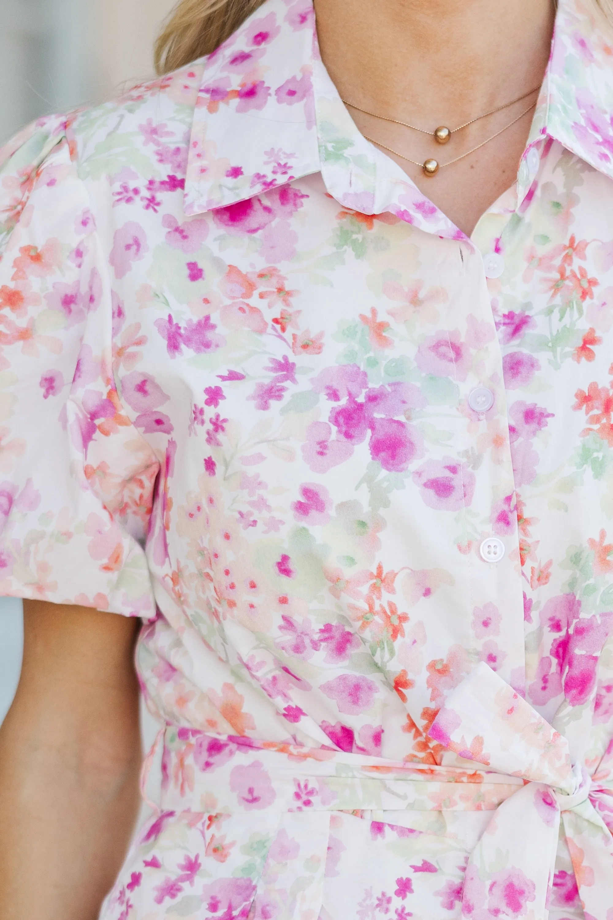 Easy To See Pink Floral Romper