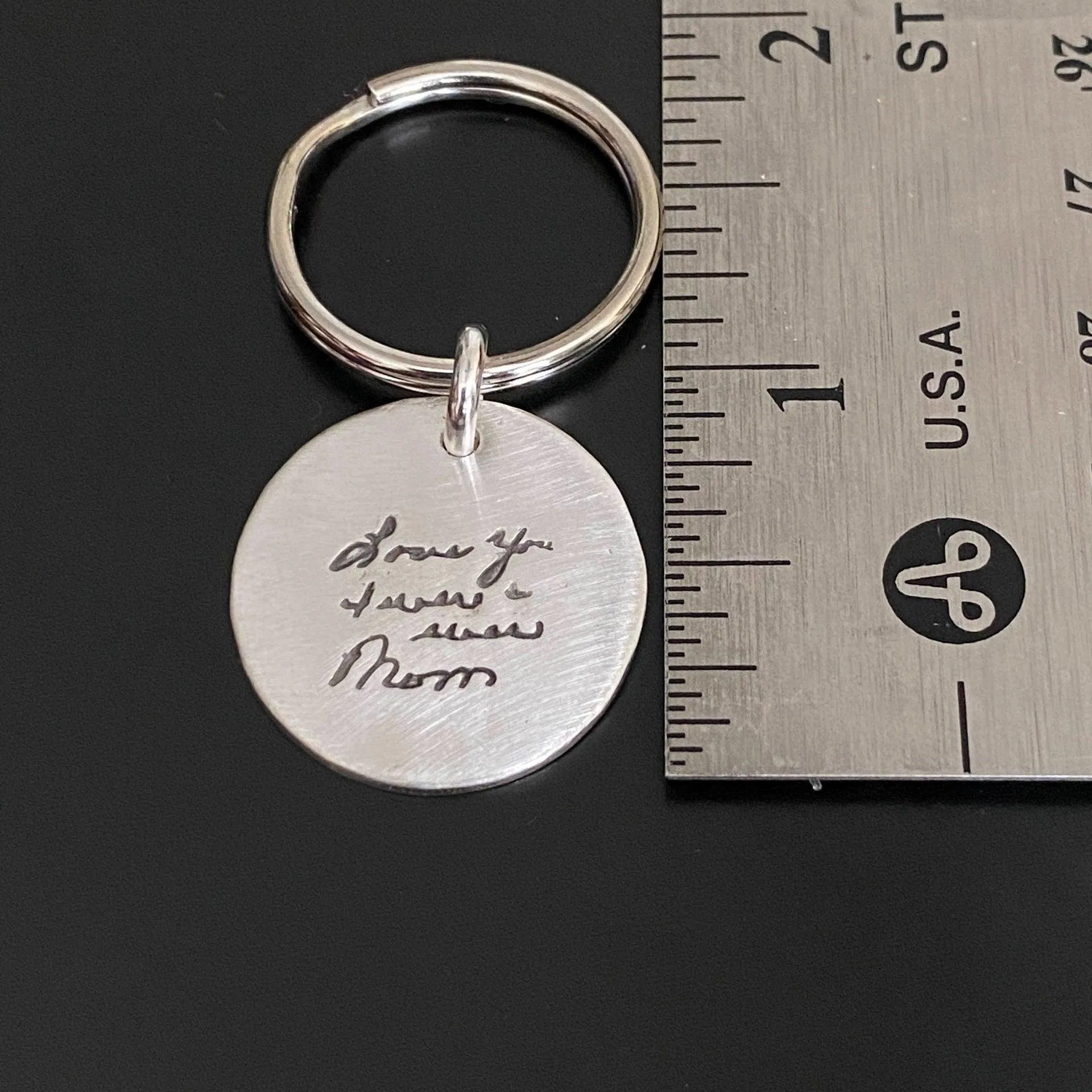 Fingerprint or Handwriting Keychain | Sterling Silver | Select Size & Shape