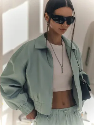 Franziska mint green cropped jacket