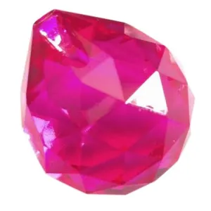 Fuchsia Pink Chandelier Crystal Faceted Ball Prism