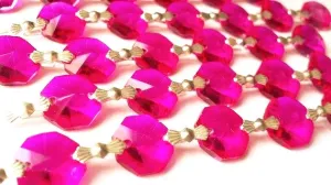 Fuchsia Pink Chandelier Crystal Garland Yard