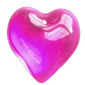 Fuchsia Smooth Heart Chandelier Crystals Prisms 35mm Pack of 5
