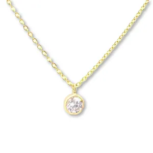 Gemstone Cubic Zirconia Solitaire Necklace
