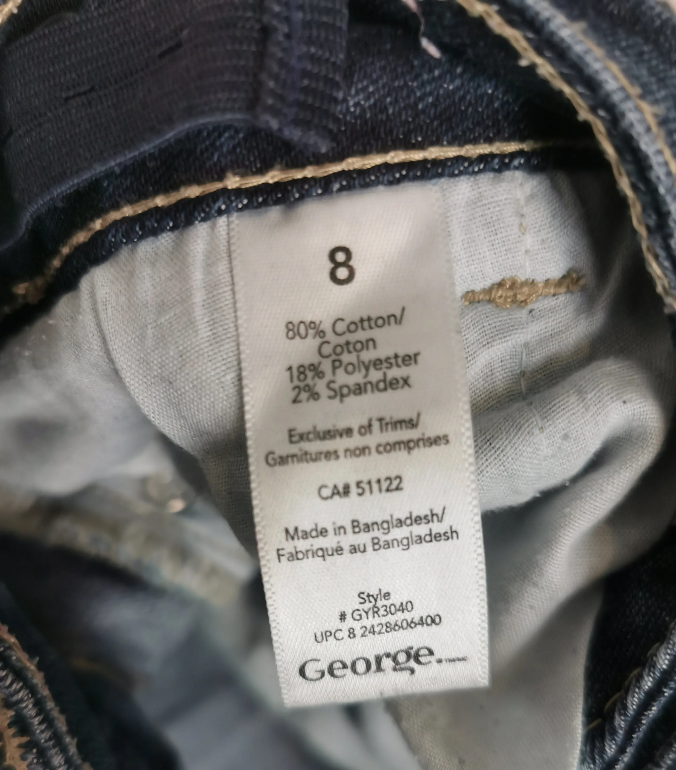 GIRL SIZE 8 YEARS - GEORGE, Bootcut Jeans EUC B8