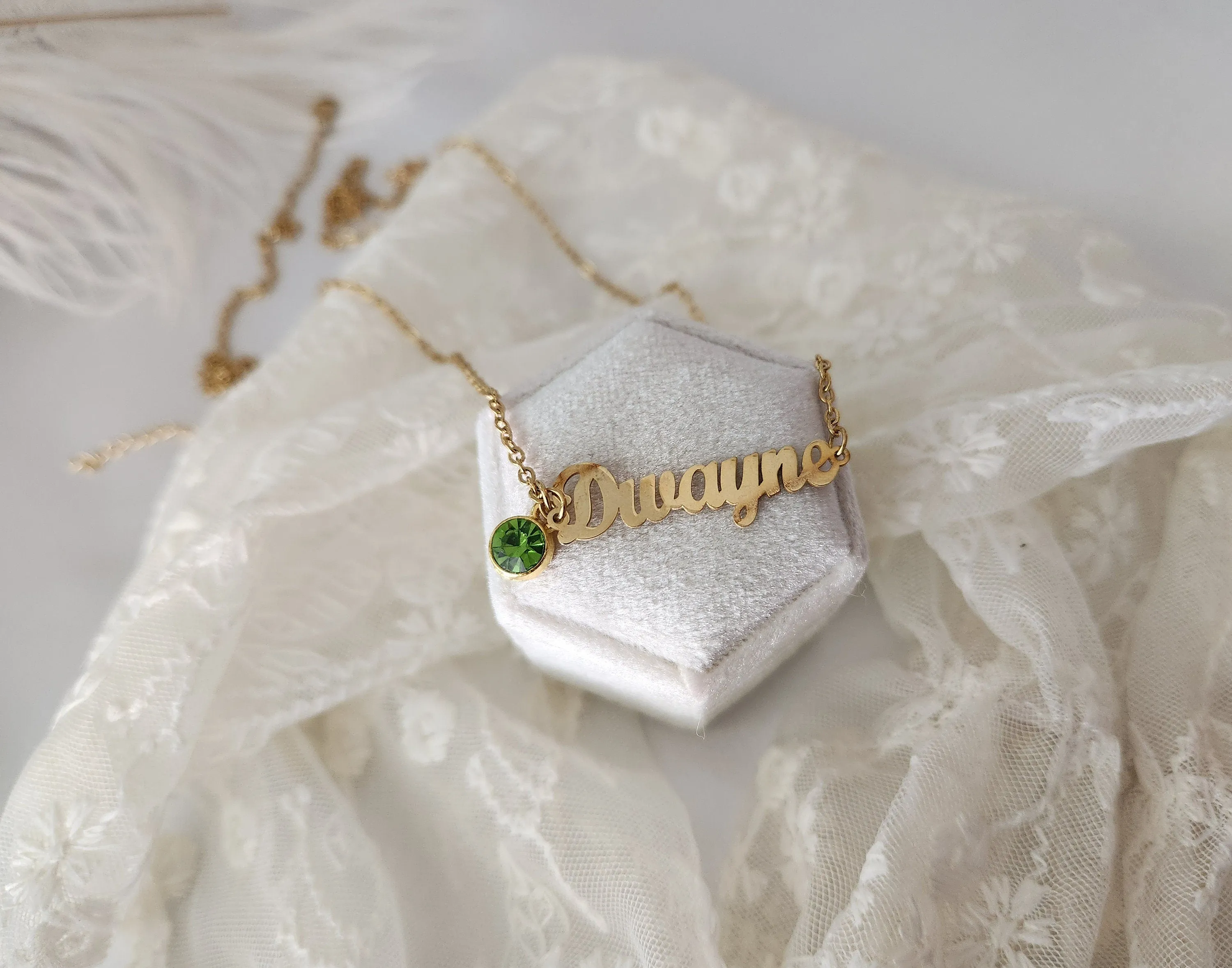 Gold Filled Name Belly Chain ,Custom Gift For Her, WATERPROOF, Add Your Birthstone.