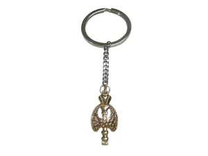 Gold Toned Medical Endocrinology Symbol Pendant Keychain