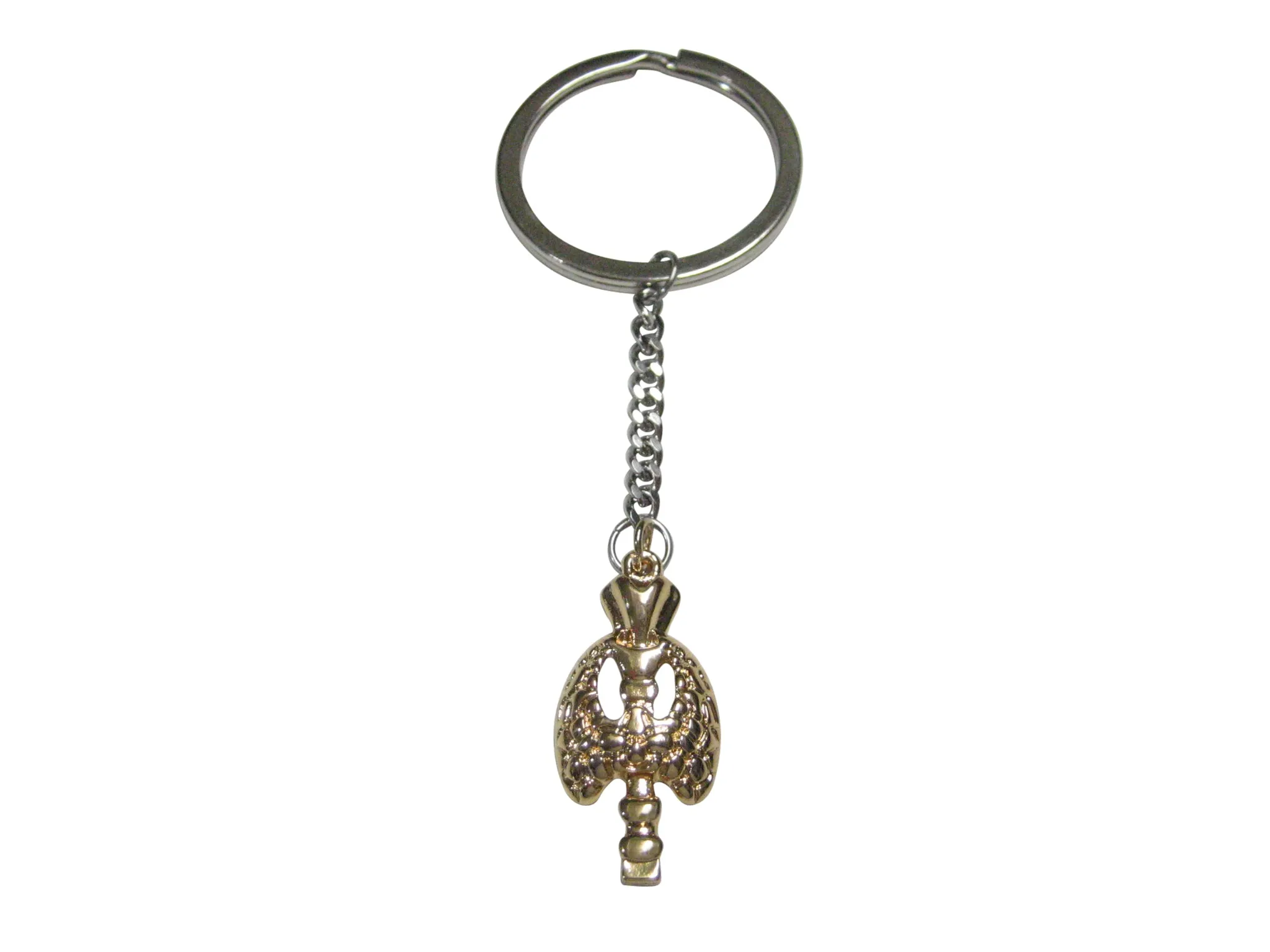 Gold Toned Medical Endocrinology Symbol Pendant Keychain
