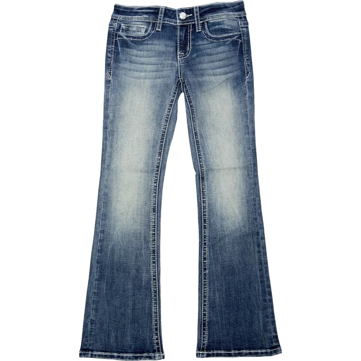 Grace in LA Girls Steer Floral Head Bootcut Jeans