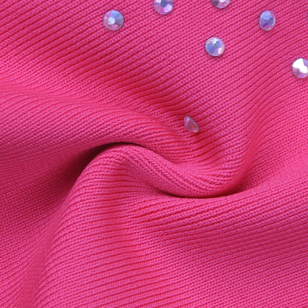 Halter Neck Crystal Backless Jumpsuits In Pink