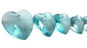 Heart Light Aqua Chandelier Crystals 28mm (Antique Green)