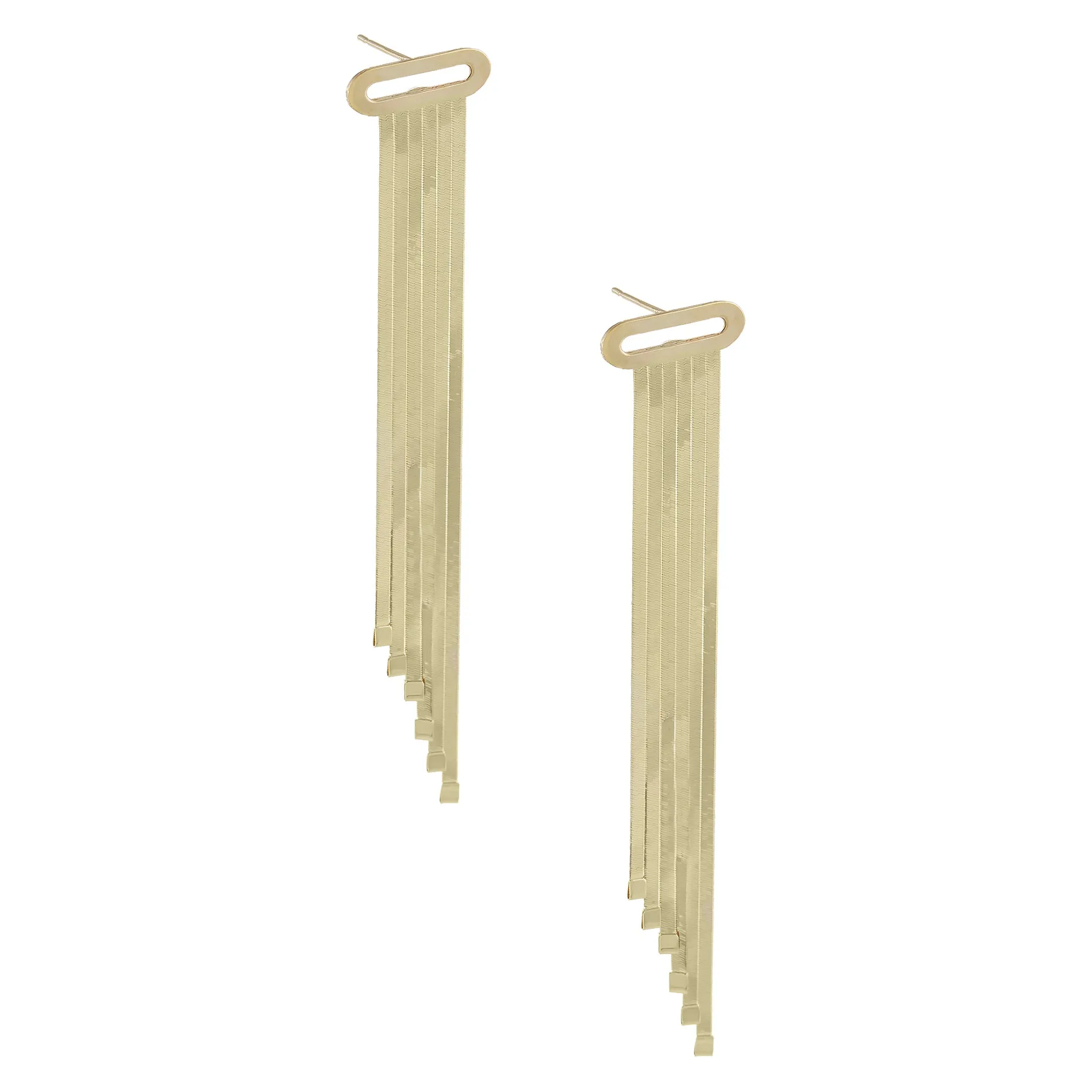Herringbone Chandelier Earring 14K