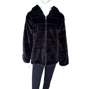 Hooded Faux Fur Jacket