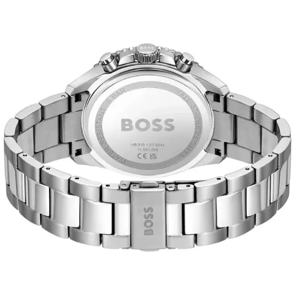 Hugo Boss Runner Silver Stainless Steel Blue Dial Chronograph Quartz Watch for Gents - Boss 1514143