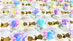 Iridescent AB Chandelier Crystal Garland Yard, Asfour Lead Crystal