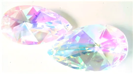 Iridescent AB European Cut Teardop Chandelier Crystals, Asfour Lead Crystal #873 Pack of 5