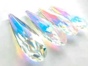 Iridescent AB Long Teardrop Chandelier Crystals Pendants, Pack of 5