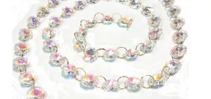 Iridescent AB Meter Chandelier Crystals Garland -Ring Connectors