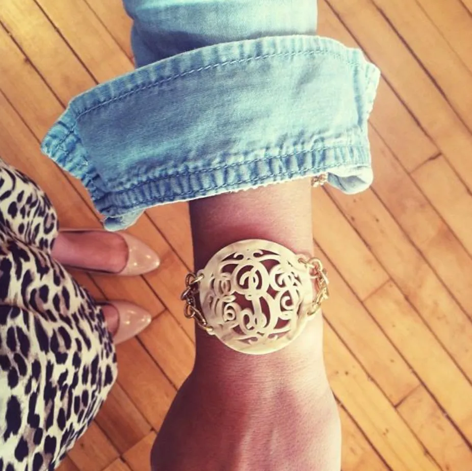 Isobel Monogram Bracelet on Greenwich Chain
