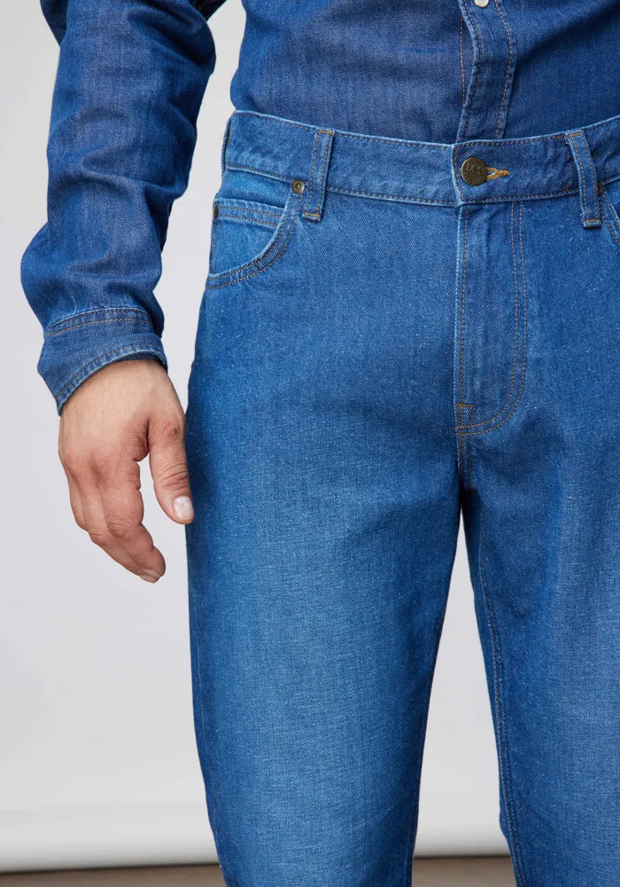 Jeans Hombre West Relaxed Straight Fit Mid Worn Bolton