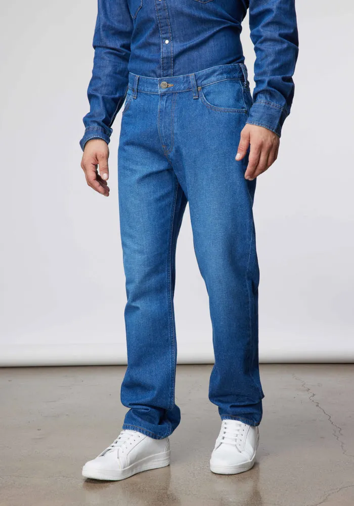 Jeans Hombre West Relaxed Straight Fit Mid Worn Bolton