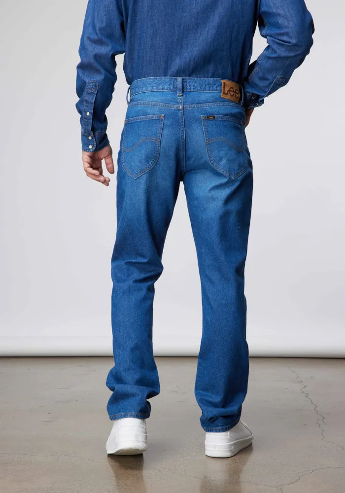 Jeans Hombre West Relaxed Straight Fit Mid Worn Bolton