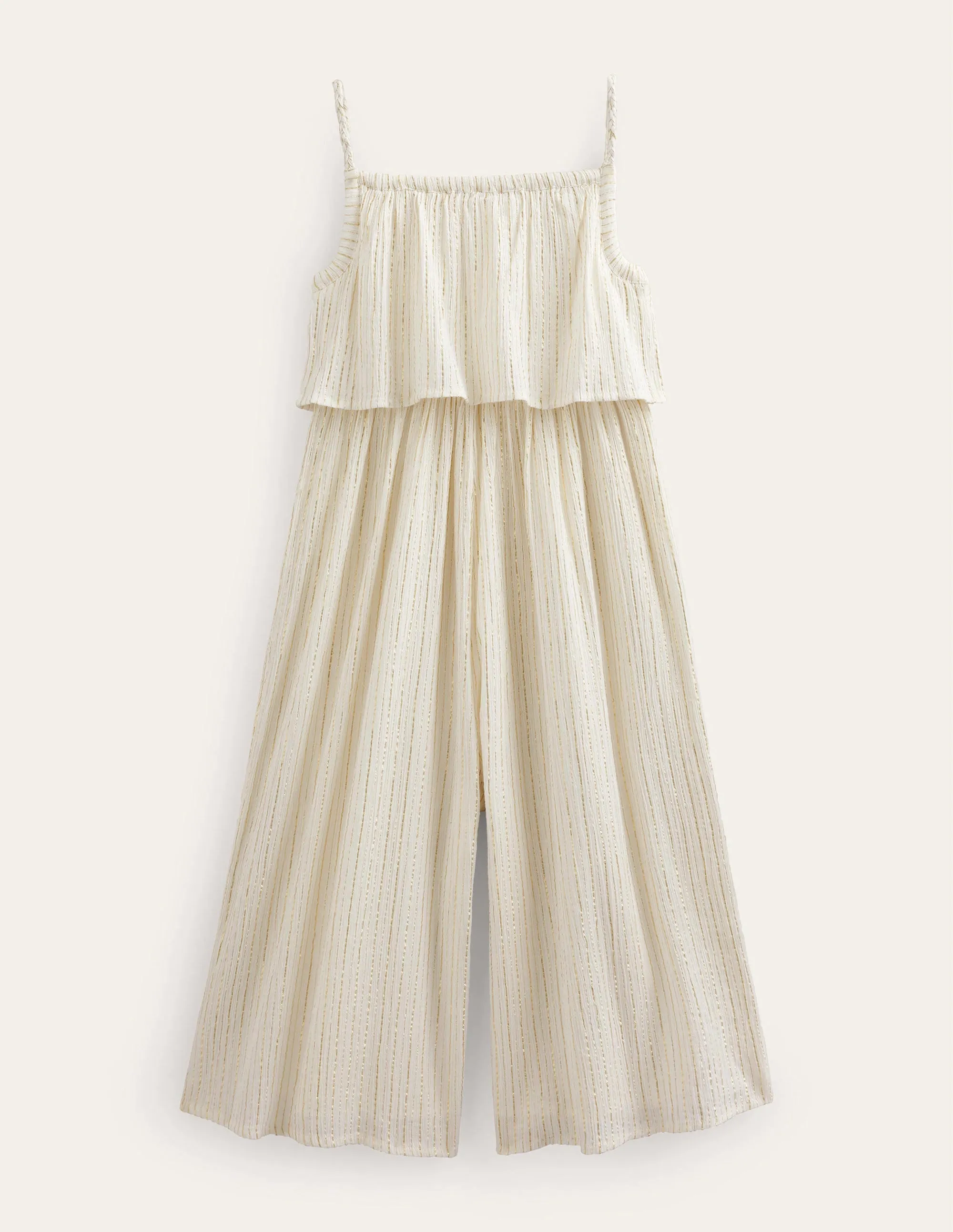 Jumpsuit mit weitem Bein-Naturweiß