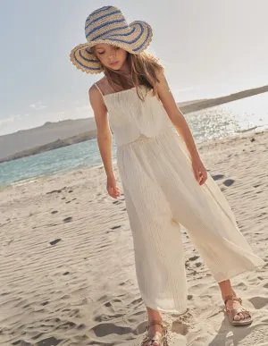 Jumpsuit mit weitem Bein-Naturweiß