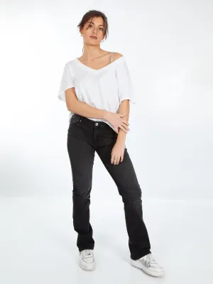 JUNE Black - Jeans Femme Bootcut Stretch