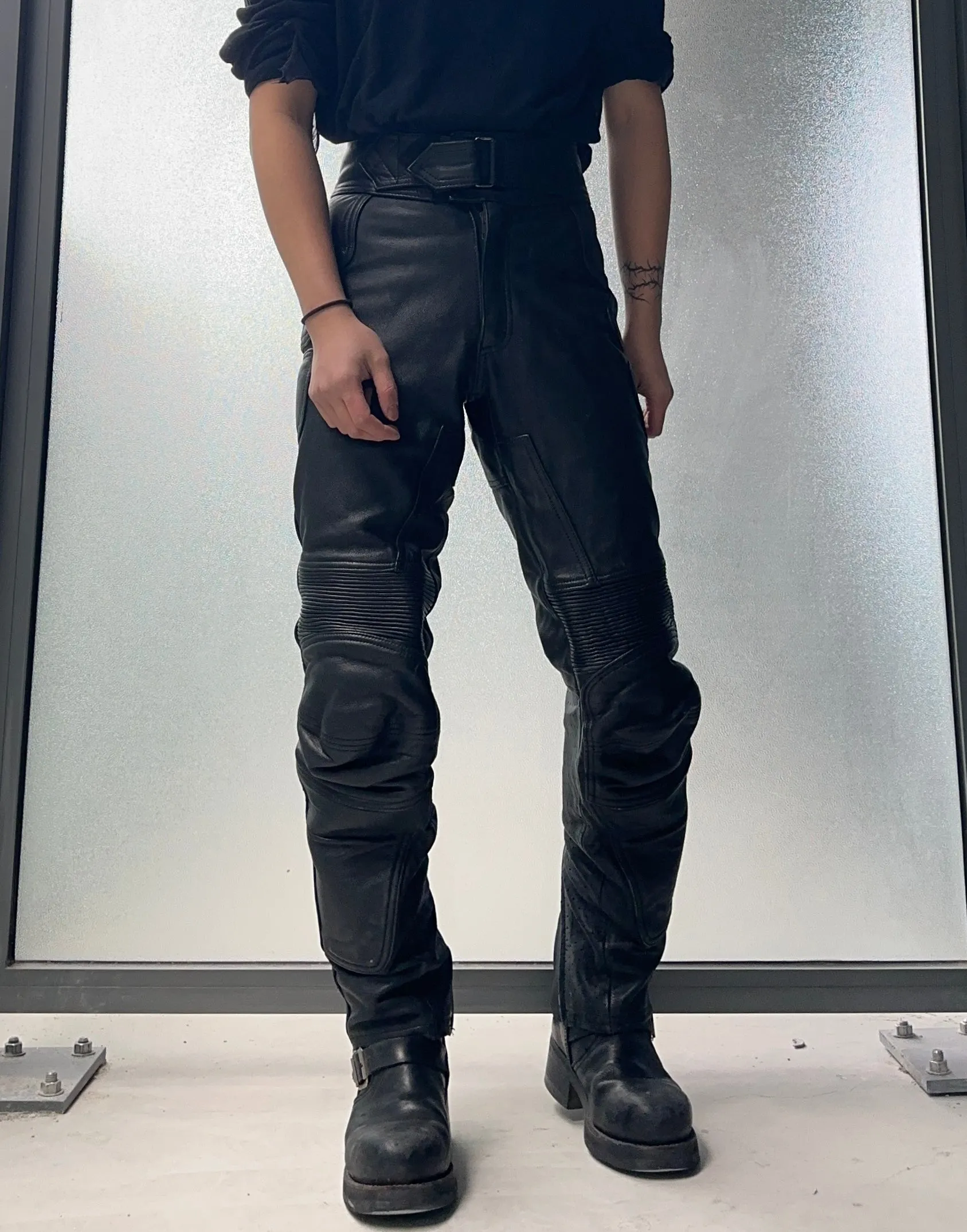 KADOYA K’s Leather 00s Goatskin Padded Motorcycle Pants