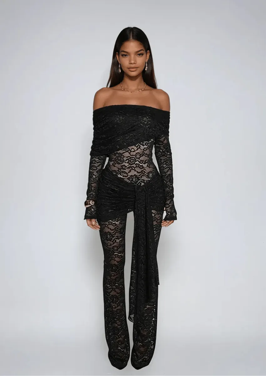 Kat Black Lace Jumpsuit
