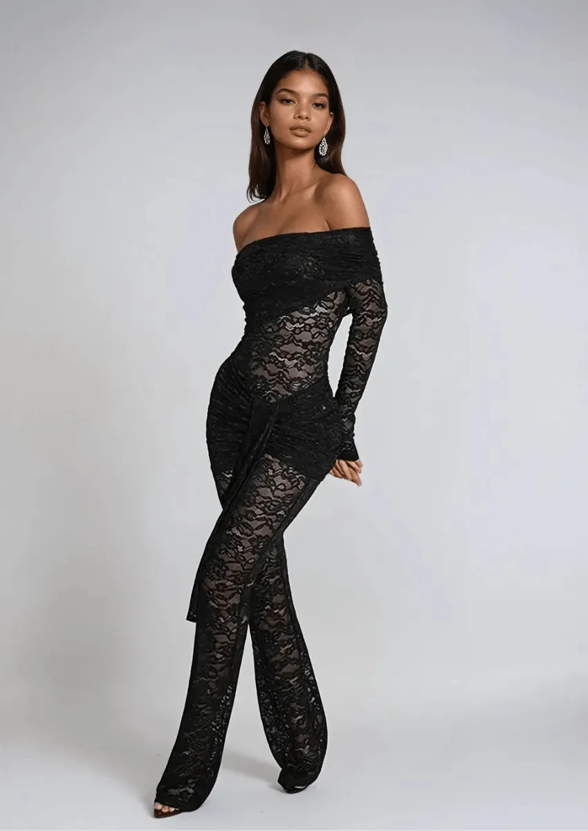 Kat Black Lace Jumpsuit