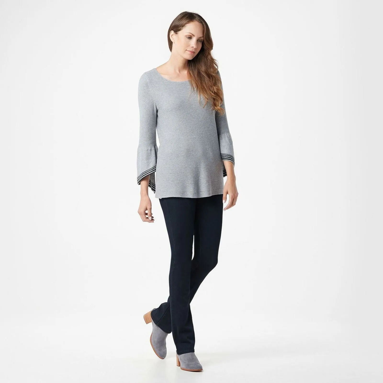 Laurie Felt Women's Tall Silky Denim Pull On Baby Bell Jeans