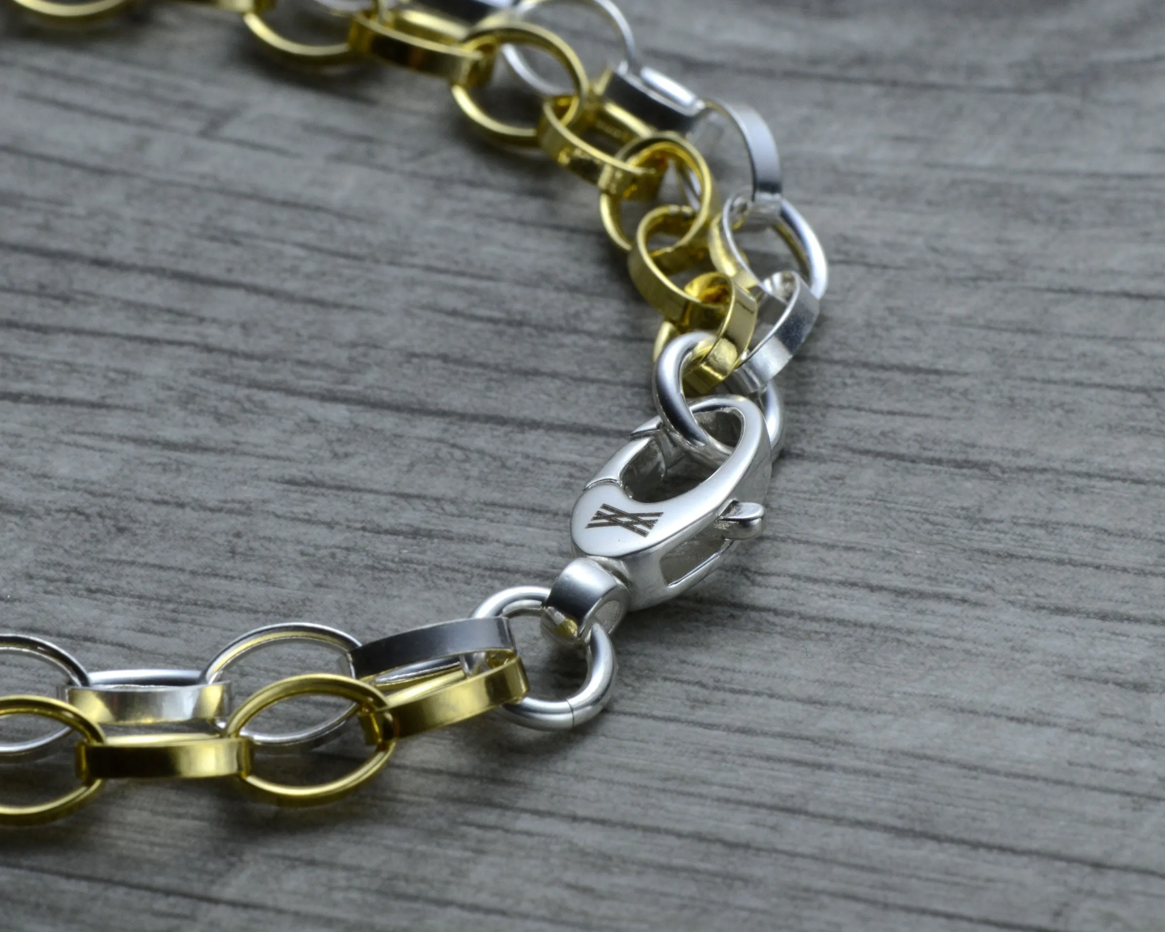 LAYERED GOLD VERMEIL STERLING SILVER CHARM BRACELET