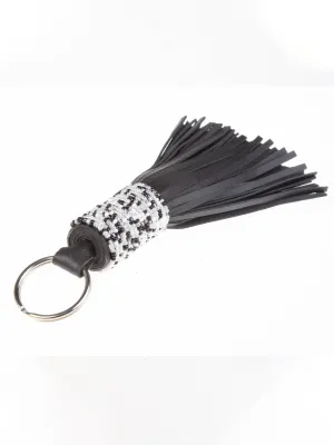 Leather Beaded Keychain